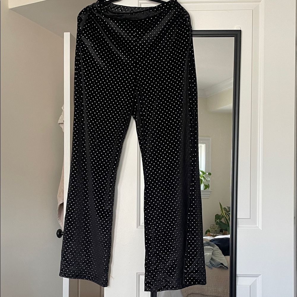 Show Me Your MuMu Black and White Polka Dot Wide Leg Pants